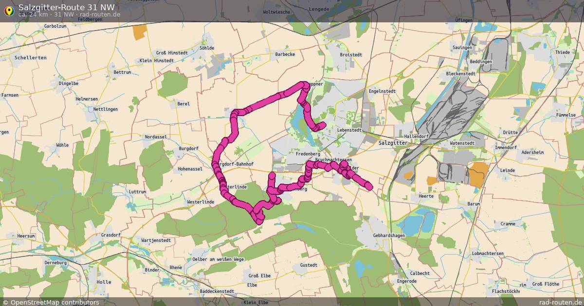 Salzgitter-Route 31 NW (31 NW) – Fernradroute auf Rad-Routen.de
