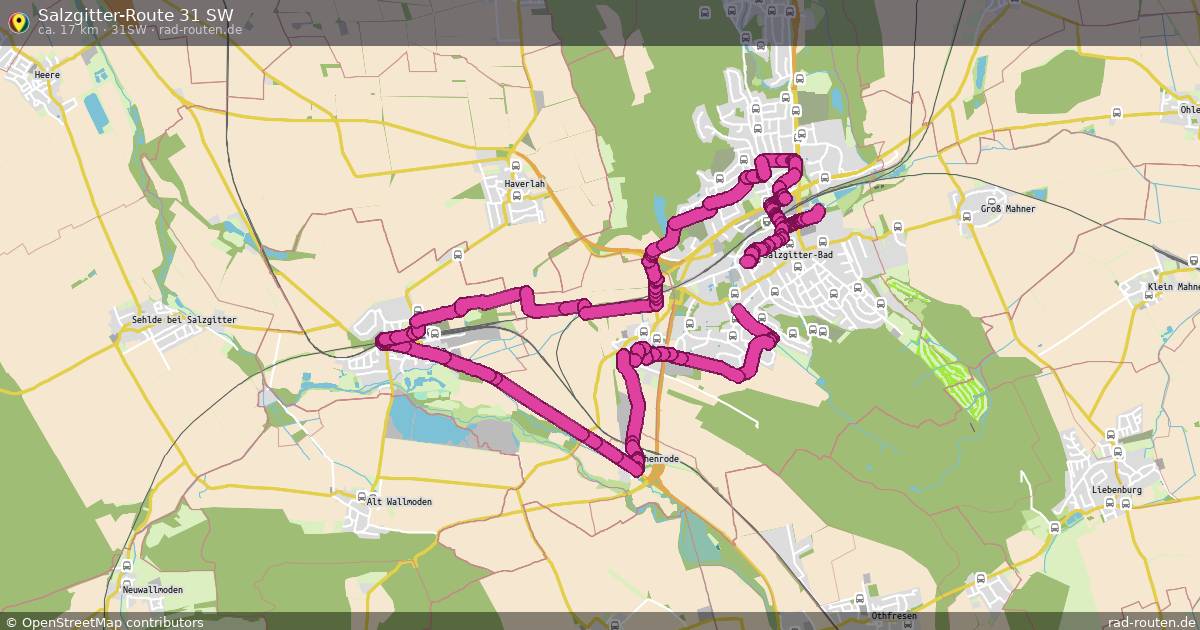 Salzgitter-Route 31 SW (31SW) – Fernradroute auf Rad-Routen.de