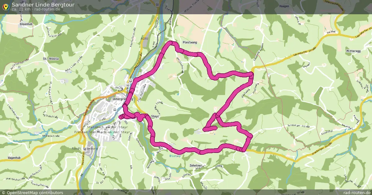 Sandner Linde Bergtour – Fernradroute auf Rad-Routen.de