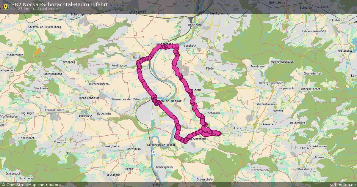 SB2 Neckar-Schozachtal-Radrundfahrt – Fernradroute auf Rad-Routen.de