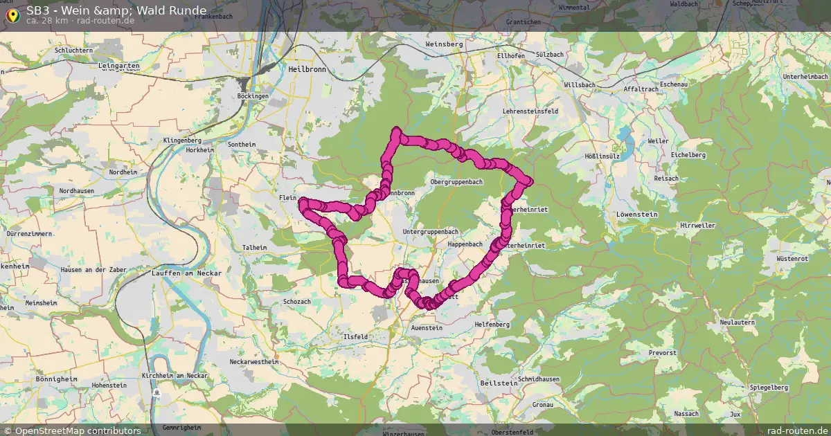 SB3 - Wein &amp; Wald Runde – Fernradroute auf Rad-Routen.de