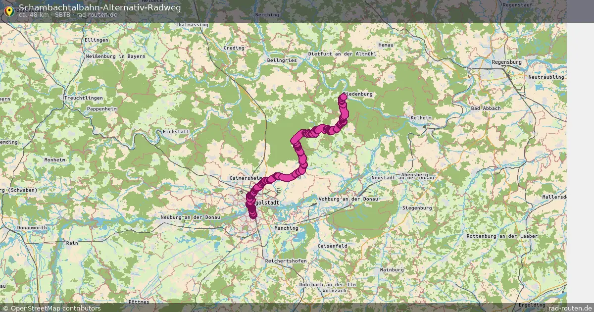 Schambachtalbahn-Alternativ-Radweg (SBTB) – Fernradroute auf Rad-Routen.de