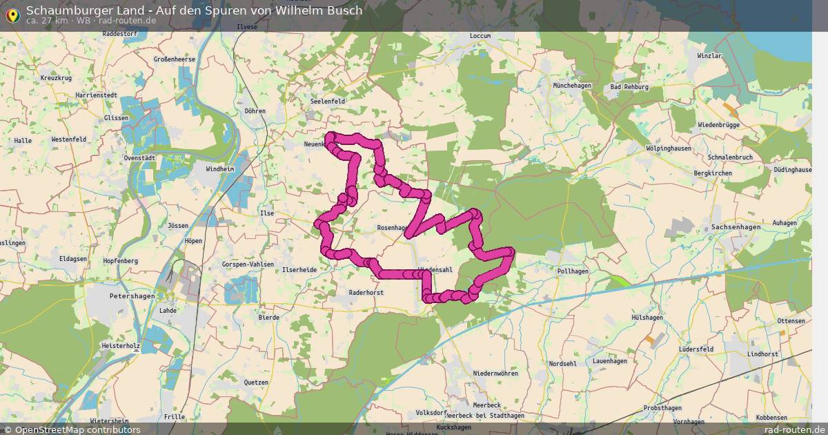 Schaumburger Land - Auf den Spuren von Wilhelm Busch (WB) – Fernradroute auf Rad-Routen.de