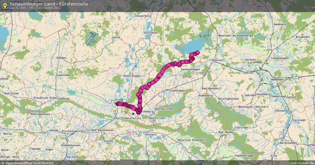 Schaumburger Land - Fürstenroute (FR) – Fernradroute auf Rad-Routen.de