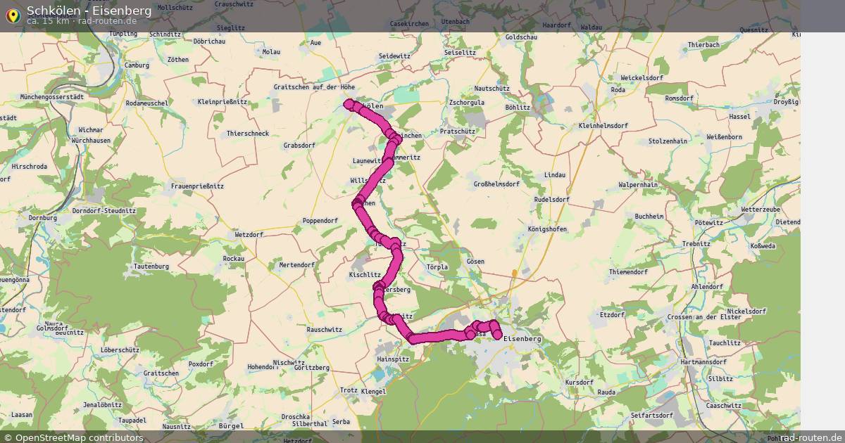 Schkölen - Eisenberg – Fernradroute auf Rad-Routen.de