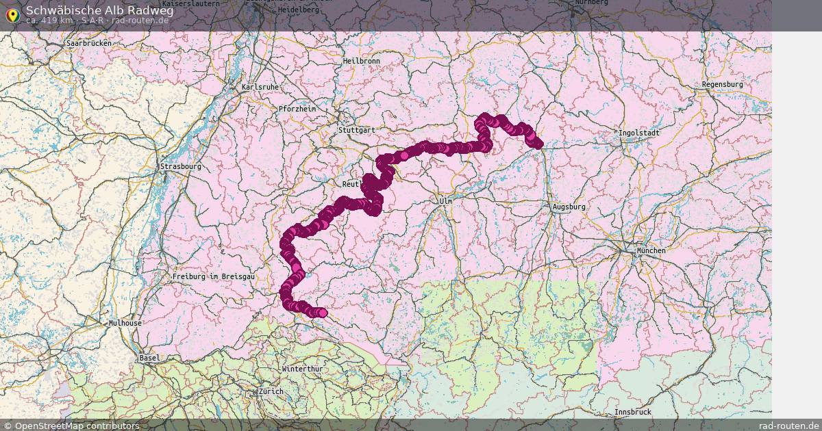 Schwäbische Alb Radweg (S·A·R) – Fernradroute auf Rad-Routen.de