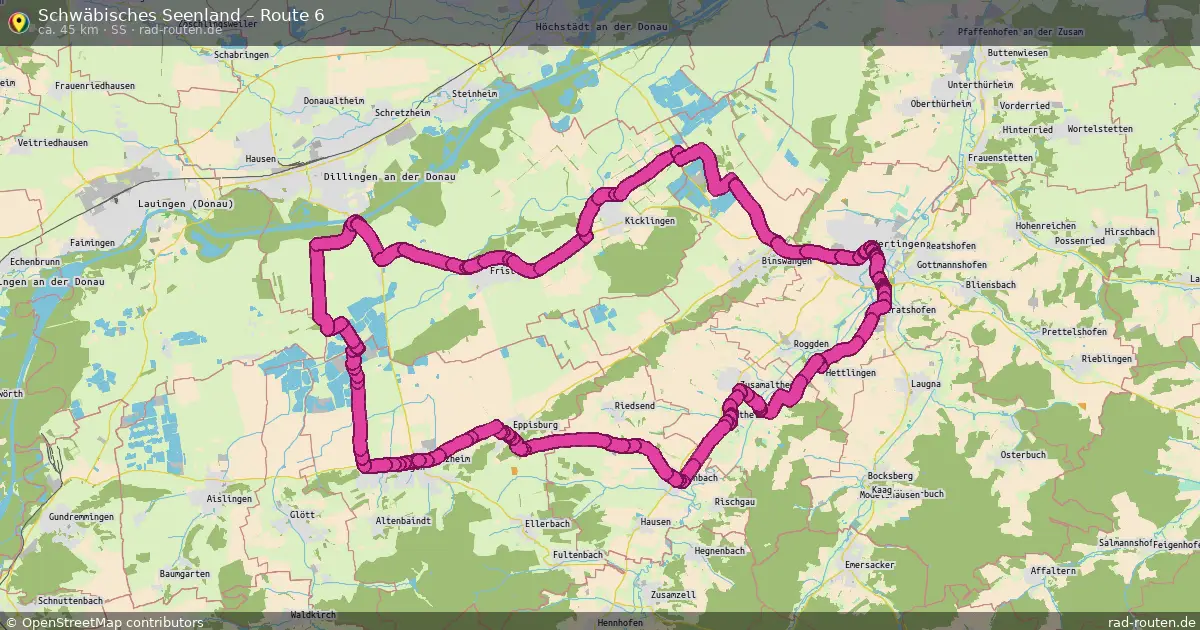 Schwäbisches Seenland – Route 6 (SS) – Fernradroute auf Rad-Routen.de