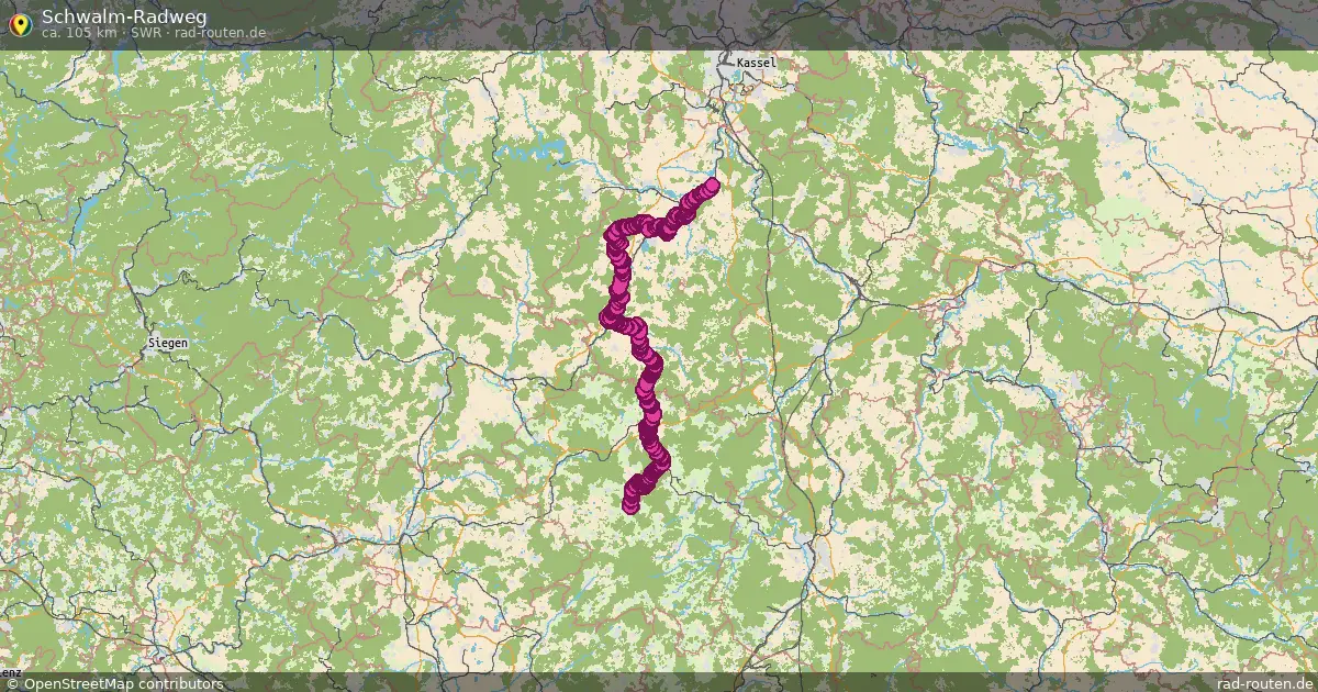 Schwalm-Radweg (SwR) – Fernradroute auf Rad-Routen.de