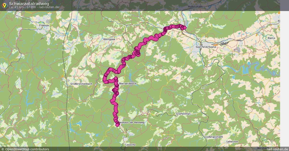 Schwarzatalradweg (ST-Rw) – Fernradroute auf Rad-Routen.de