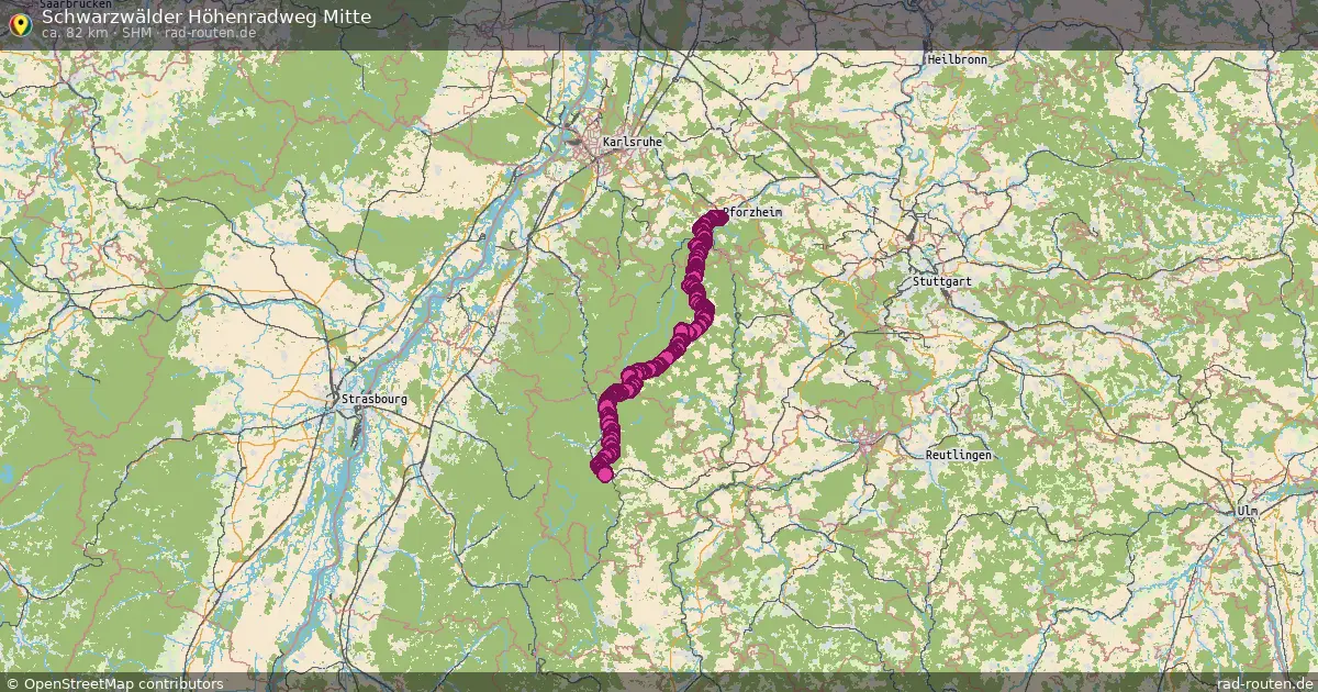 Schwarzwälder Höhenradweg Mitte (SHM) – Fernradroute auf Rad-Routen.de