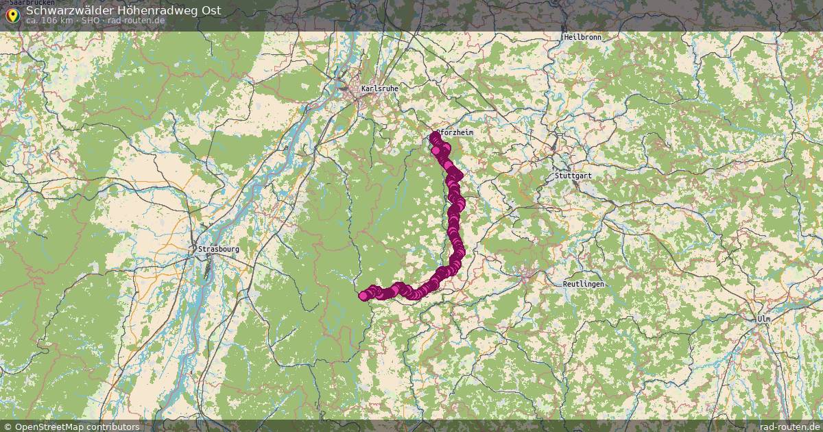 Schwarzwälder Höhenradweg Ost (SHO) – Fernradroute auf Rad-Routen.de