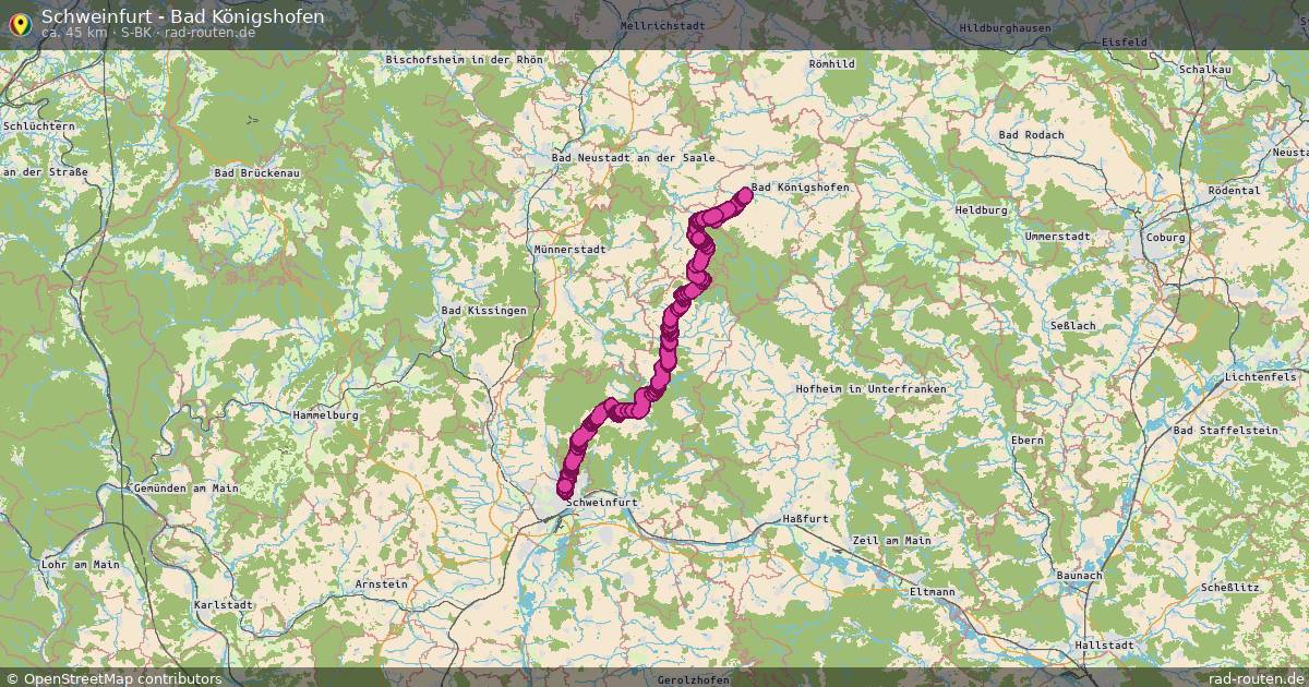 Schweinfurt - Bad Königshofen (S-BK) – Fernradroute auf Rad-Routen.de