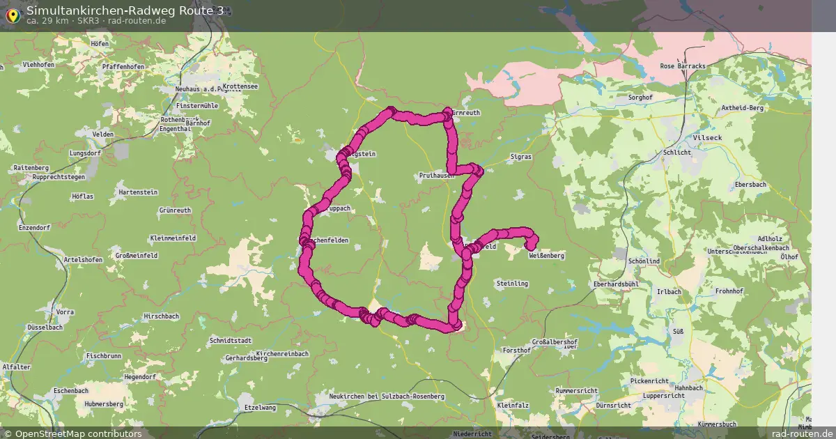 Simultankirchen-Radweg Route 3