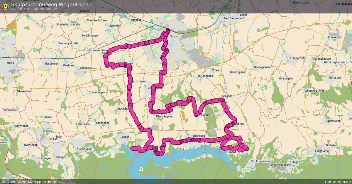 Skulpturenradweg Wegmarken – Fernradroute auf Rad-Routen.de