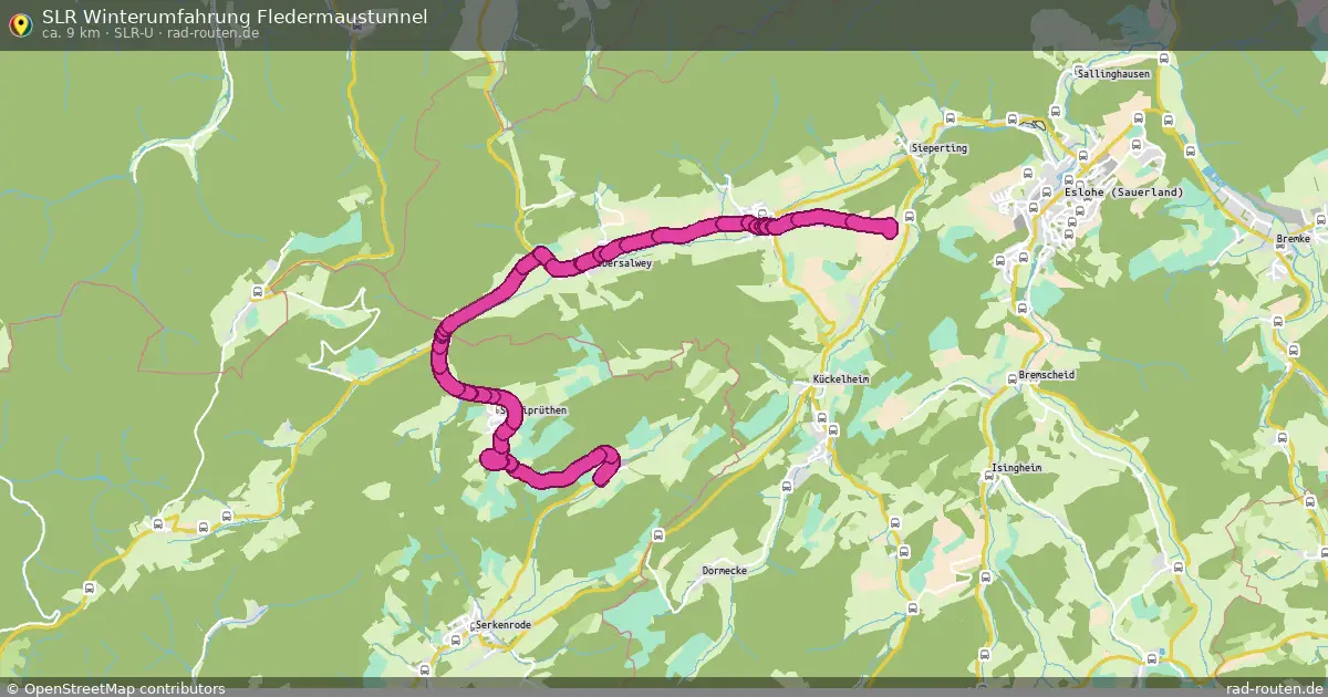 SLR Winterumfahrung Fledermaustunnel (SLR-U) – Fernradroute auf Rad-Routen.de