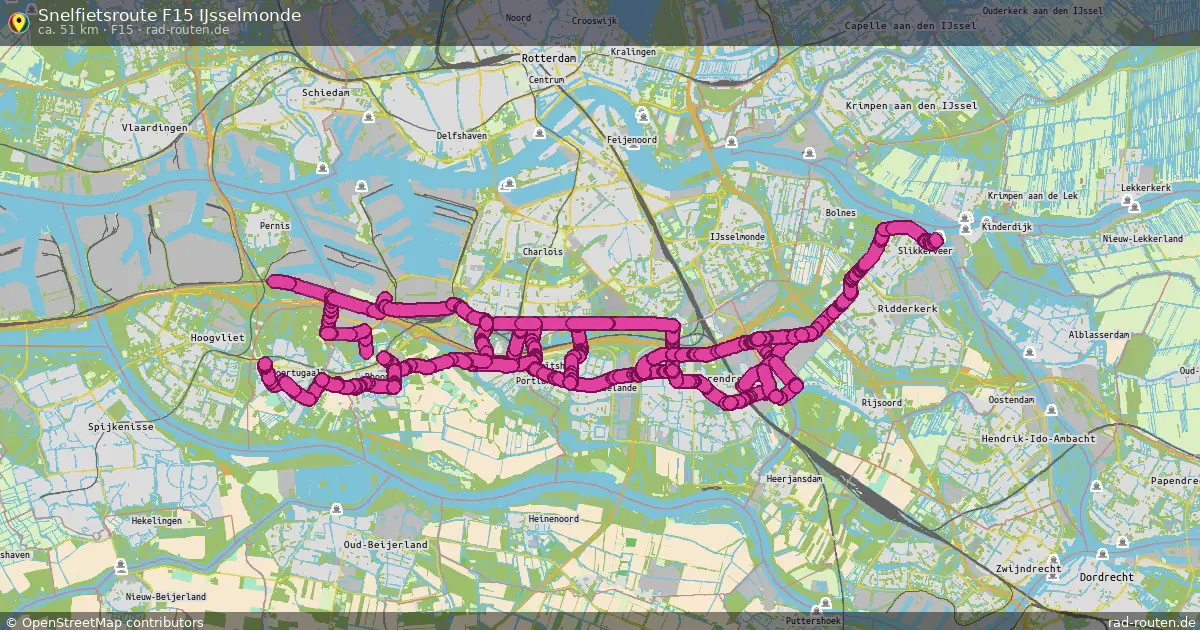 Snelfietsroute F15 IJsselmonde (F15) – Fernradroute auf Rad-Routen.de