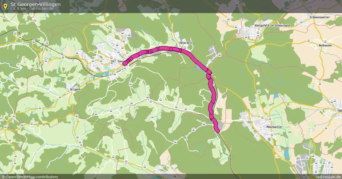 St.Georgen-Villingen – Fernradroute auf Rad-Routen.de