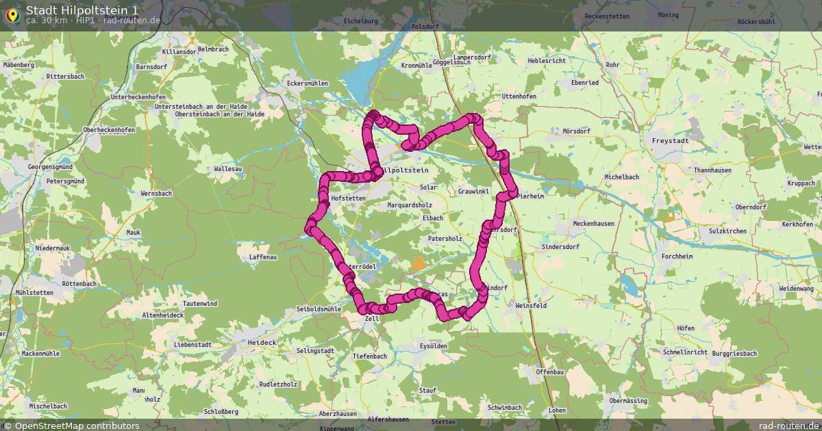 Stadt Hilpoltstein 1 (Hip1) – Fernradroute auf Rad-Routen.de