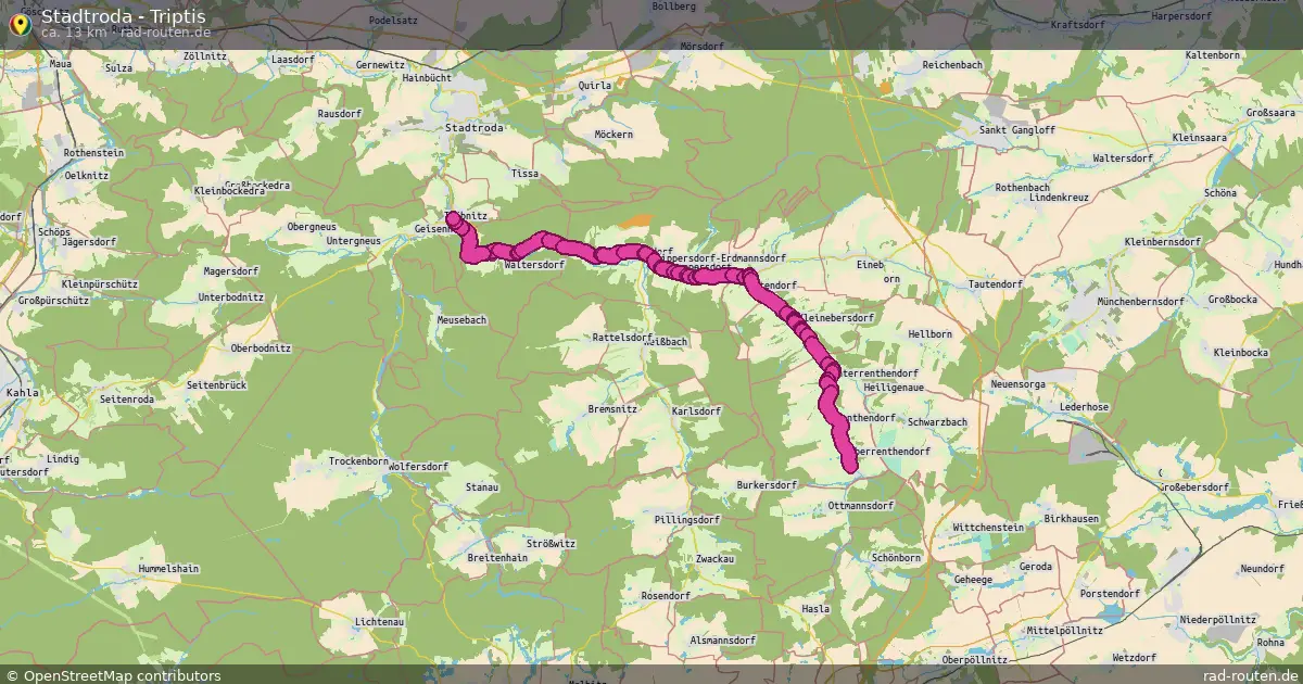 Stadtroda - Triptis – Fernradroute auf Rad-Routen.de
