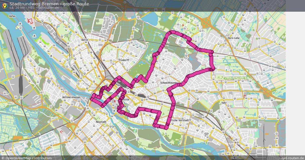 Stadtrundweg Bremen - große Route (HBS) – Fernradroute auf Rad-Routen.de