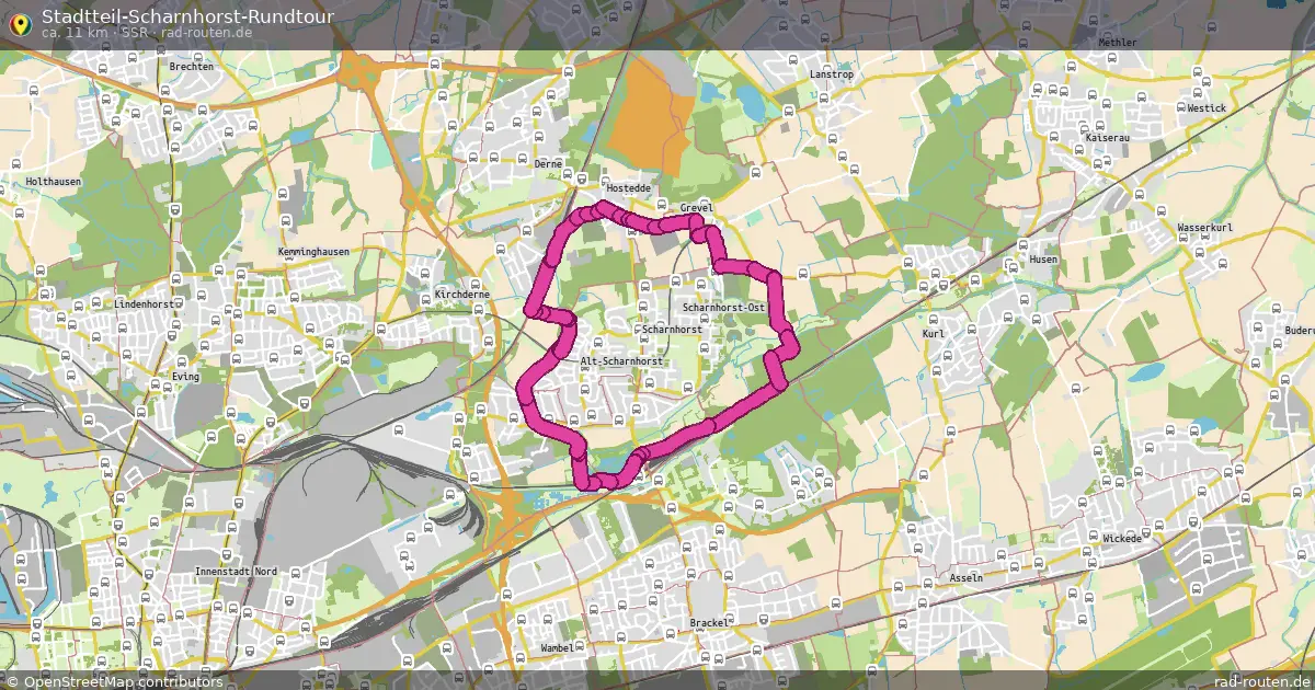 Stadtteil-Scharnhorst-Rundtour (SSR) – Fernradroute auf Rad-Routen.de