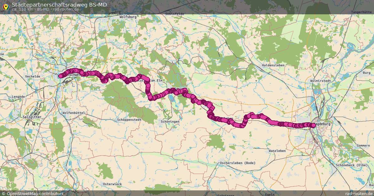 Städtepartnerschaftsradweg BS-MD (BS-MD) – Fernradroute auf Rad-Routen.de
