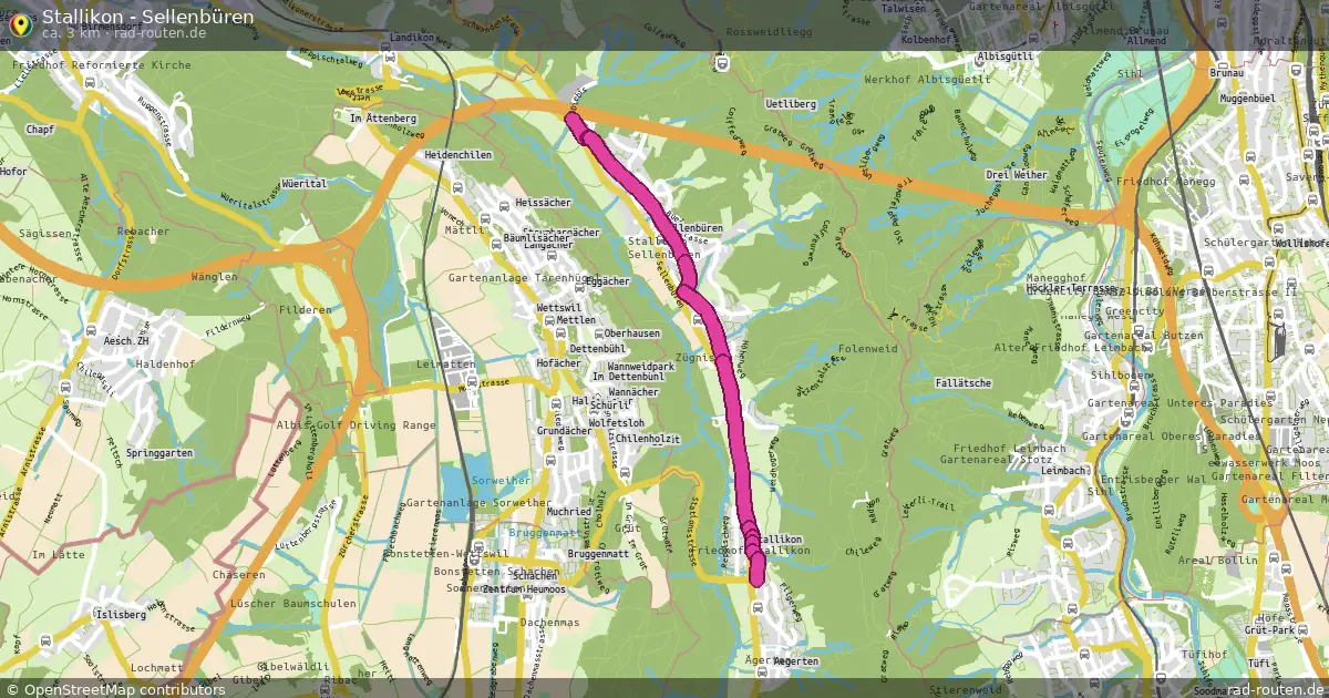 Stallikon - Sellenbüren – Fernradroute auf Rad-Routen.de