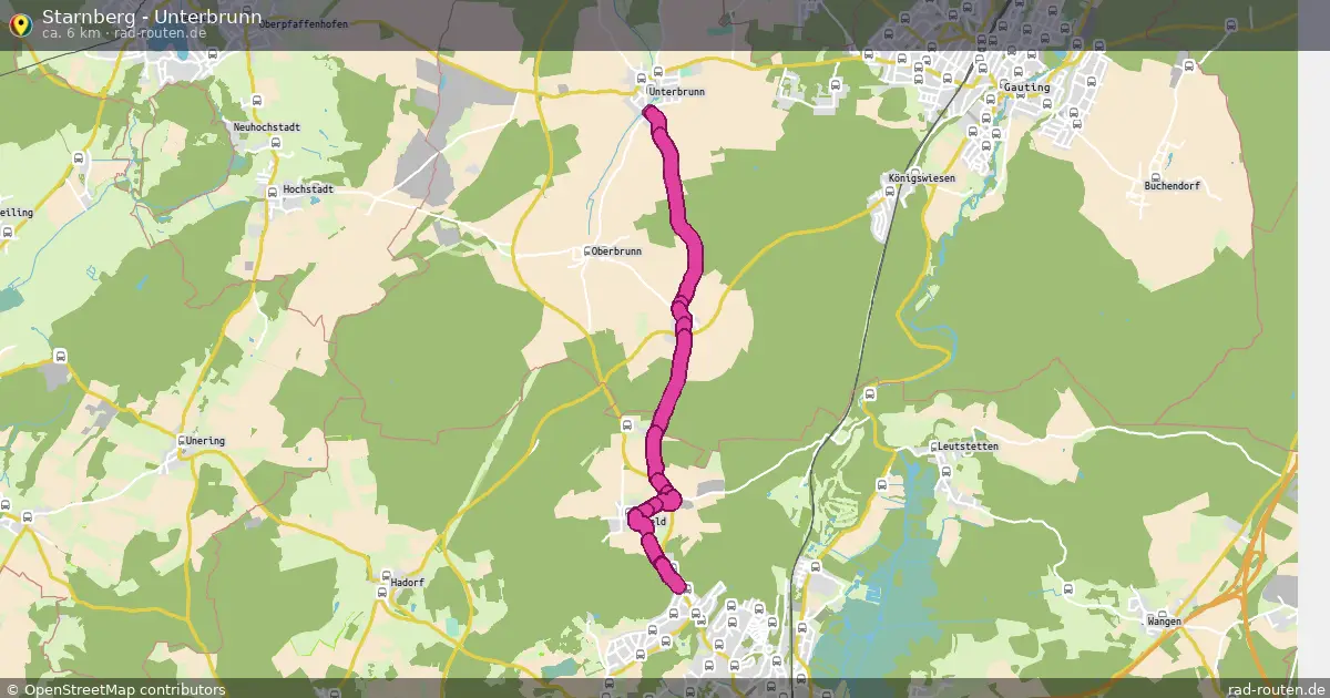 Starnberg - Unterbrunn – Fernradroute auf Rad-Routen.de