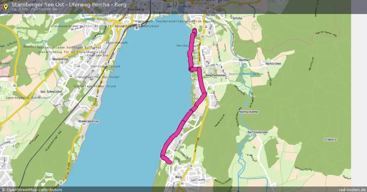 Starnberger See Ost - Uferweg Percha - Berg – Fernradroute auf Rad-Routen.de