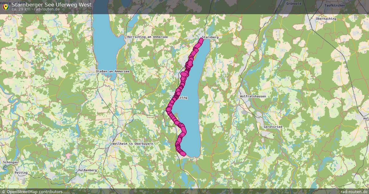 Starnberger See Uferweg West – Fernradroute auf Rad-Routen.de