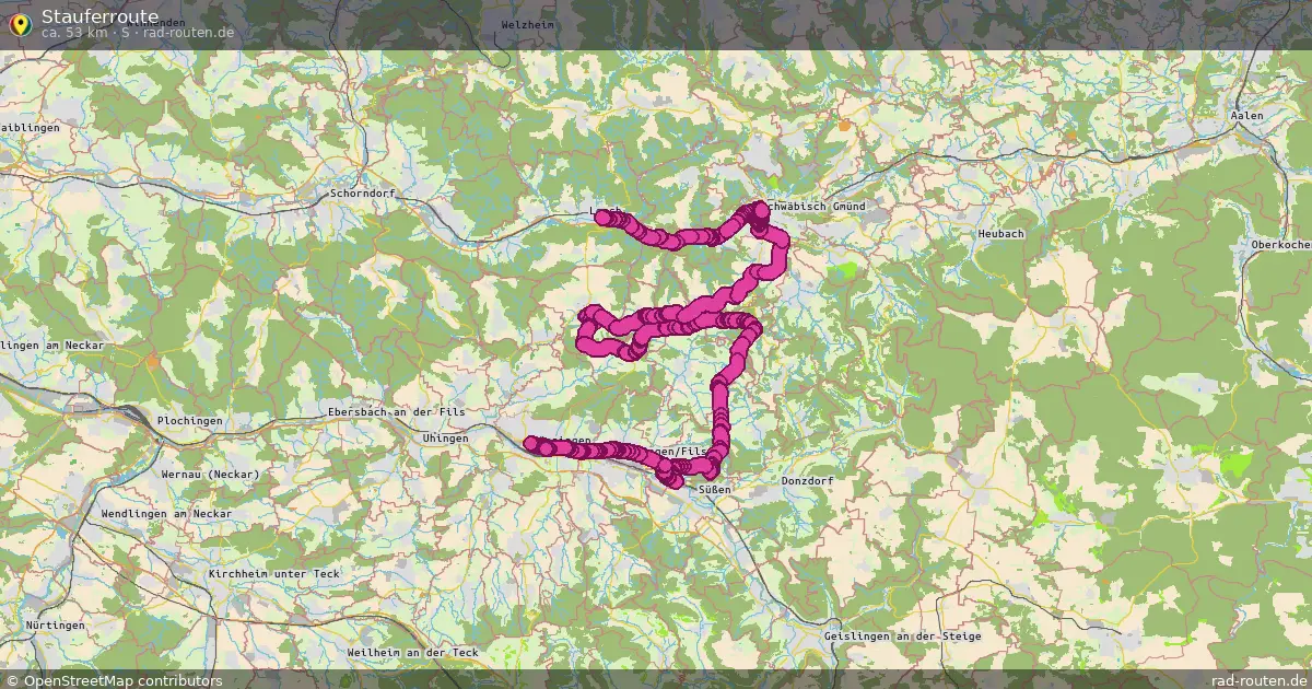 Stauferroute (S) – Fernradroute auf Rad-Routen.de