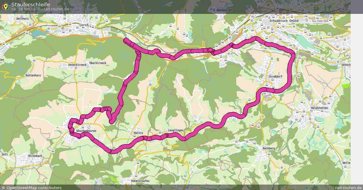 Stauferschleife (STF) – Fernradroute auf Rad-Routen.de