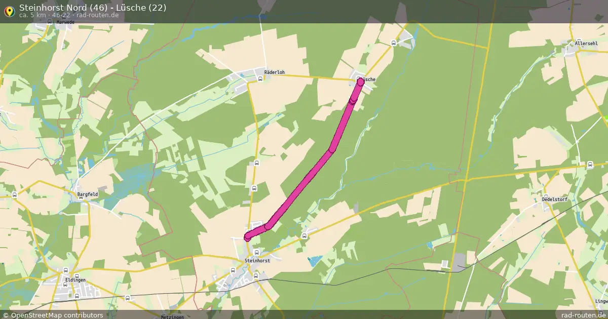 Steinhorst Nord (46) - Lüsche (22) (46-22) – Fernradroute auf Rad-Routen.de