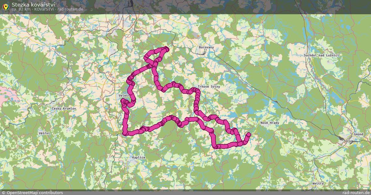 Stezka kovářství (Kovářství) – Fernradroute auf Rad-Routen.de
