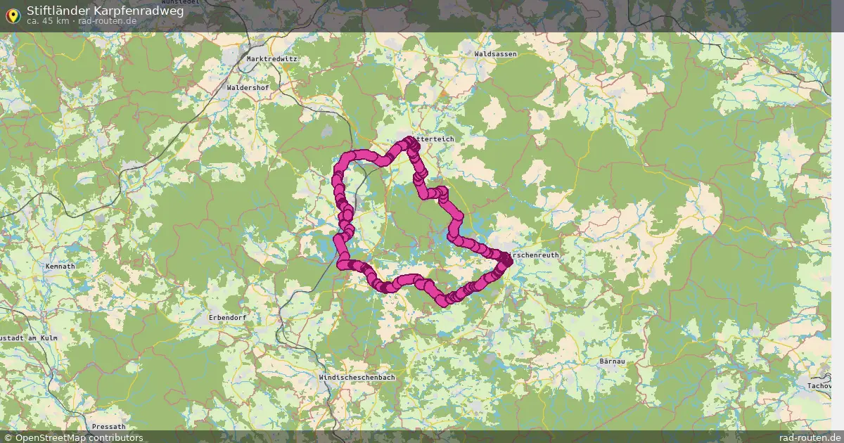 Stiftländer Karpfenradweg – Fernradroute auf Rad-Routen.de