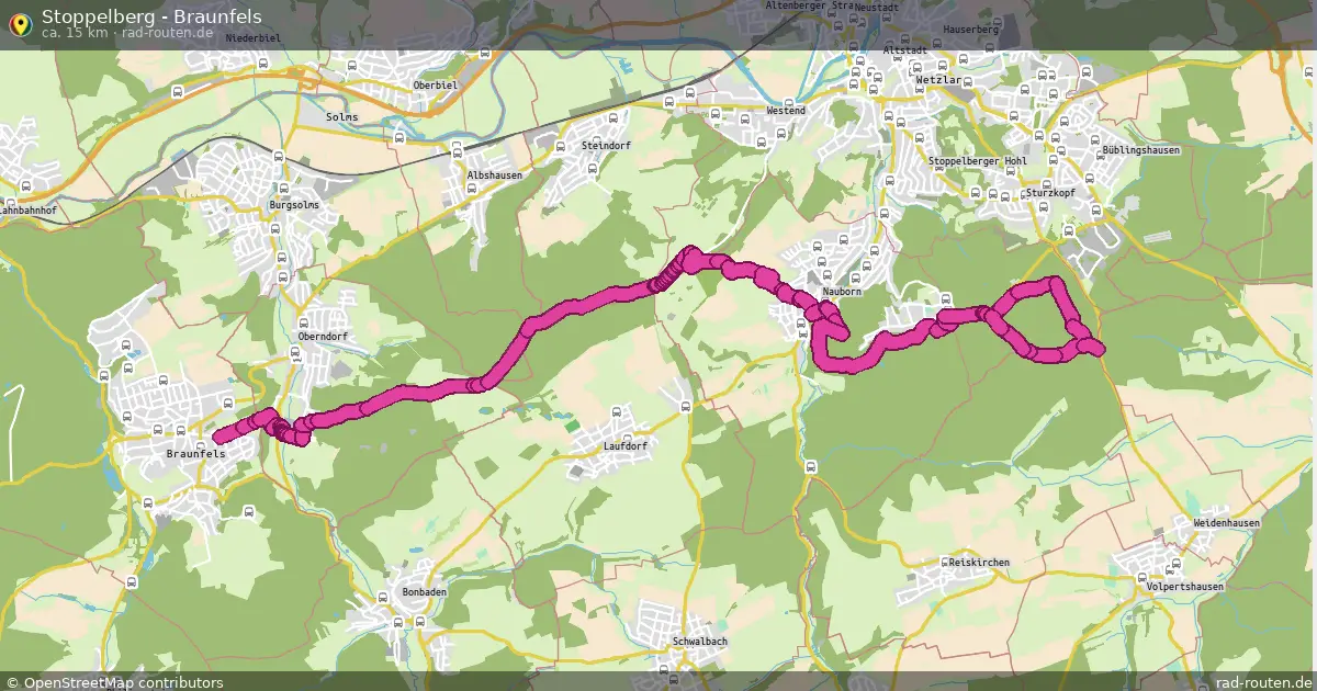 Stoppelberg - Braunfels – Fernradroute auf Rad-Routen.de