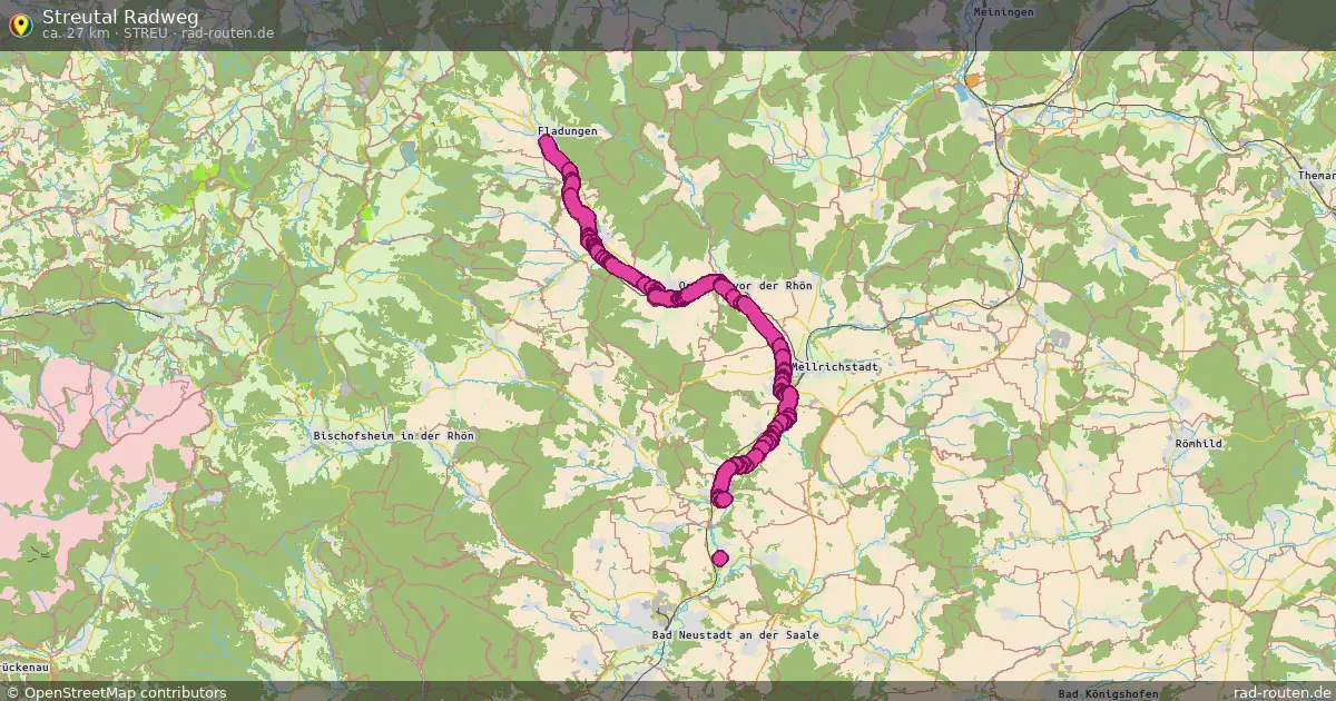 Streutal Radweg (Streu) – Fernradroute auf Rad-Routen.de