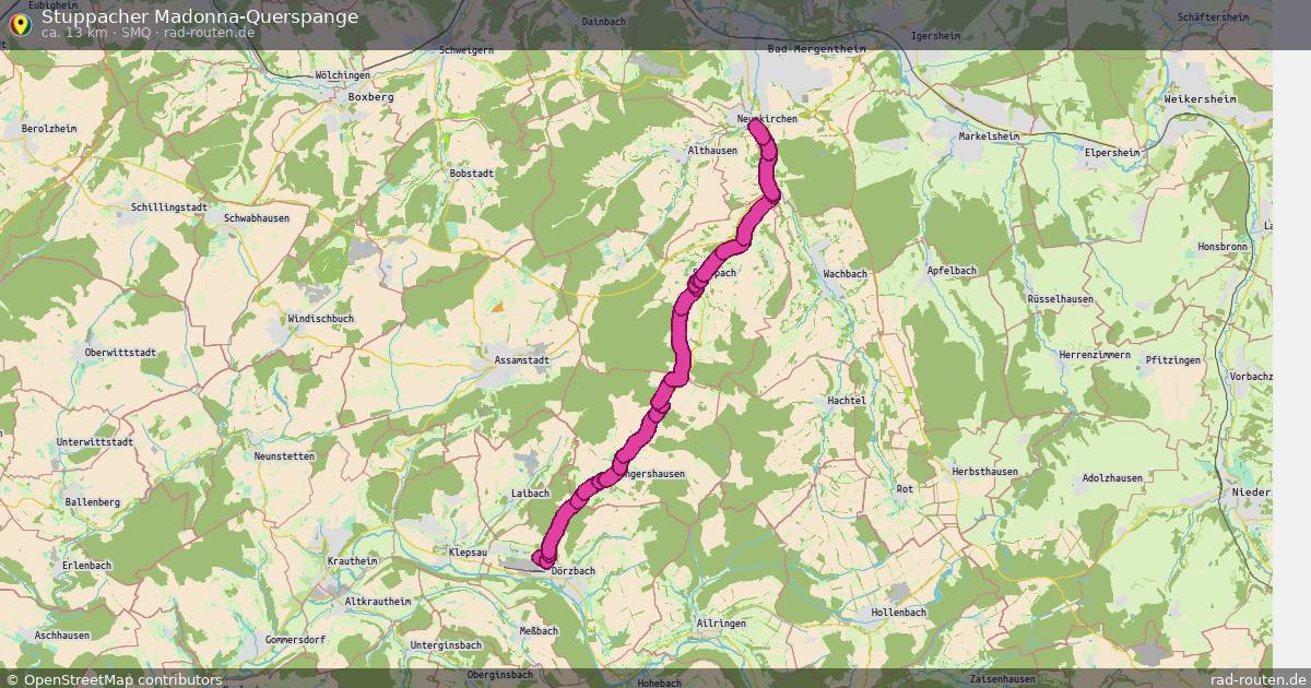 Stuppacher Madonna-Querspange (SMQ) – Fernradroute auf Rad-Routen.de
