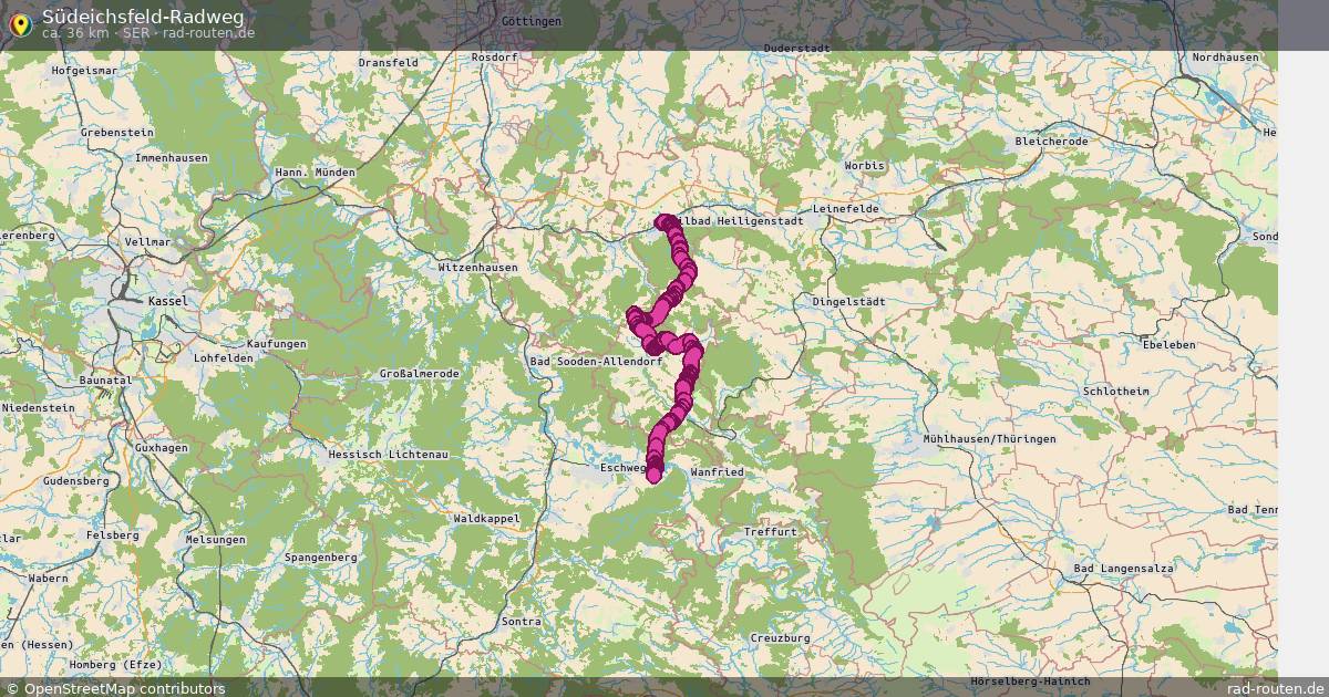 Südeichsfeld-Radweg (SER) – Fernradroute auf Rad-Routen.de