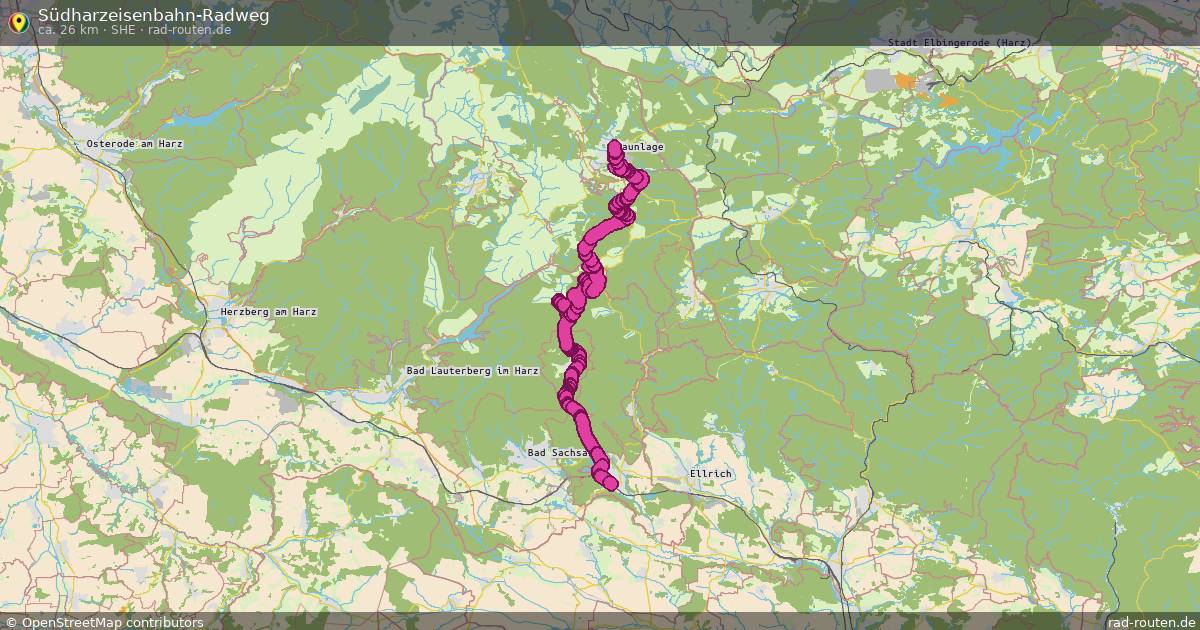 Südharzeisenbahn-Radweg (SHE) – Fernradroute auf Rad-Routen.de