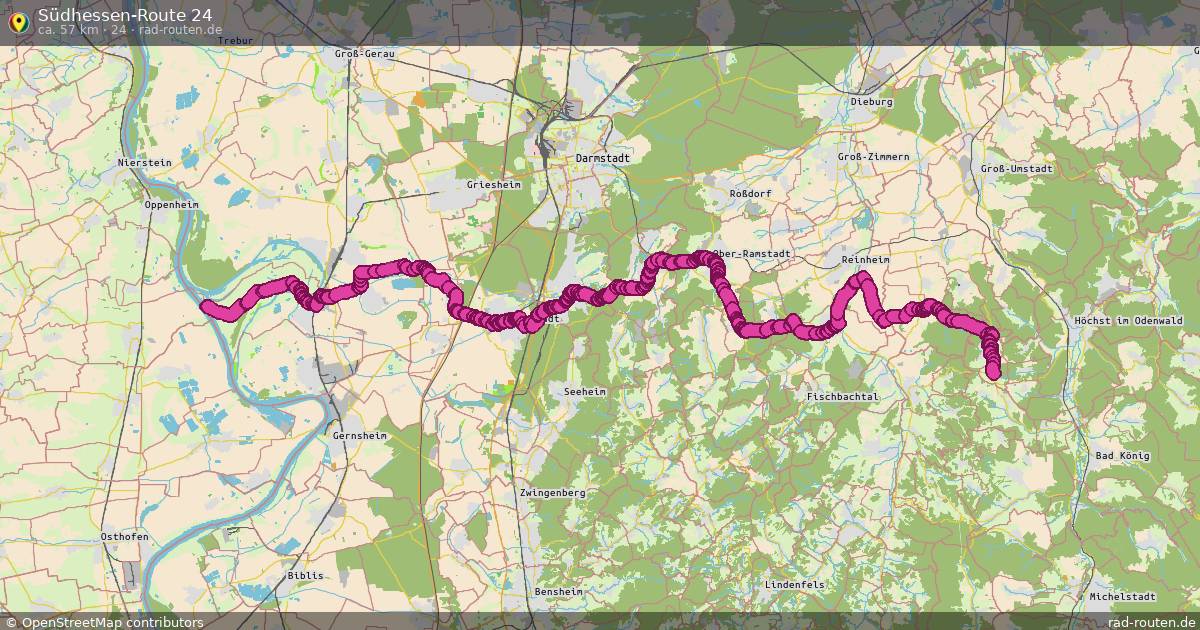 Südhessen-Route 24 (24) – Fernradroute auf Rad-Routen.de