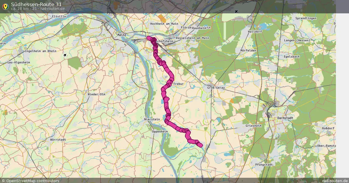 Südhessen-Route 31 (31) – Fernradroute auf Rad-Routen.de