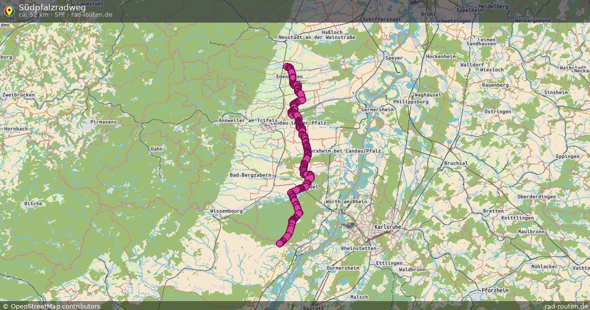Südpfalzradweg (SPf) – Fernradroute auf Rad-Routen.de