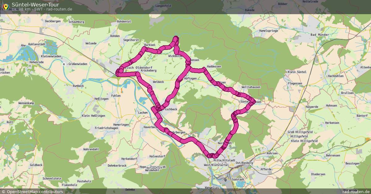 Süntel-Weser-Tour (SWT) – Fernradroute auf Rad-Routen.de