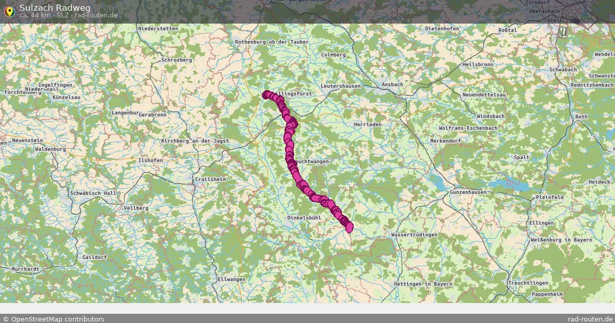 Sulzach Radweg (Slz) – Fernradroute auf Rad-Routen.de