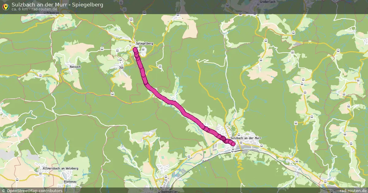 Sulzbach an der Murr - Spiegelberg – Fernradroute auf Rad-Routen.de