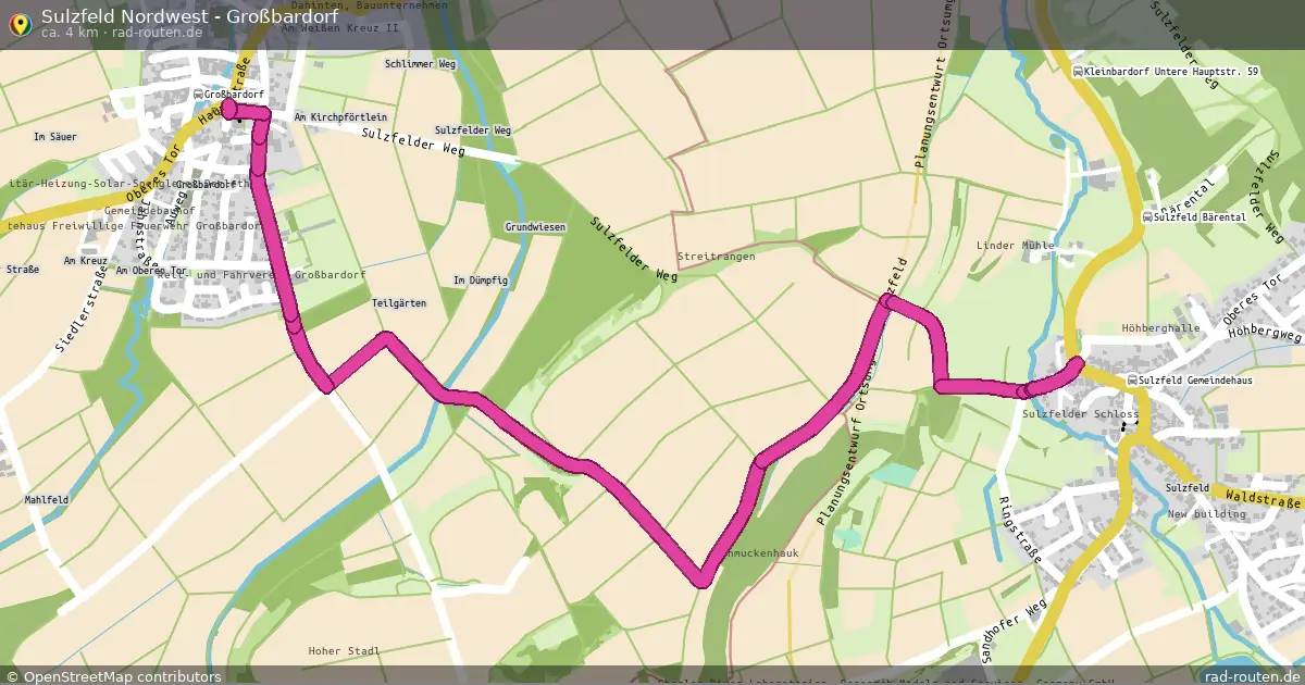 Sulzfeld Nordwest - Großbardorf – Fernradroute auf Rad-Routen.de