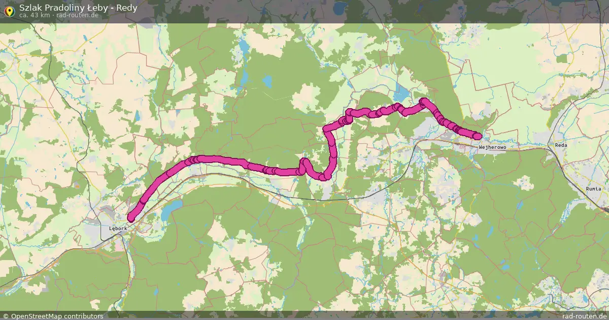 Szlak Pradoliny Łeby - Redy – Fernradroute auf Rad-Routen.de