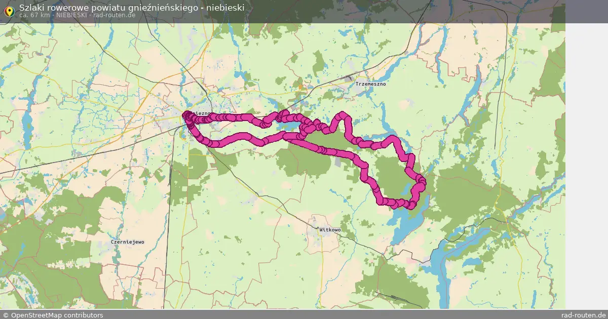 Szlaki rowerowe powiatu gnieźnieńskiego - niebieski (Niebieski) – Fernradroute auf Rad-Routen.de