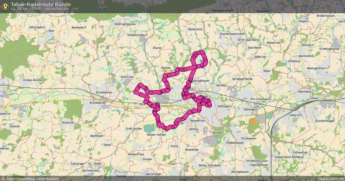 Tabak-Radelroute Bünde (TRrB) – Fernradroute auf Rad-Routen.de